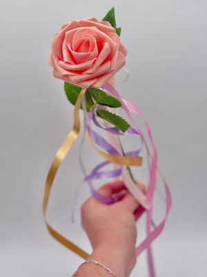 Glitter Peach Fairy Wand