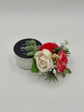 Christmas Carnation Mini Bouquet Magnetic Topper & Candle