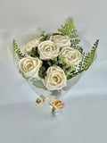 1/2 Dozen White Rose Medium Bouquet