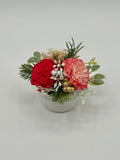 Christmas Carnation Mini Bouquet Magnetic Topper & Candle