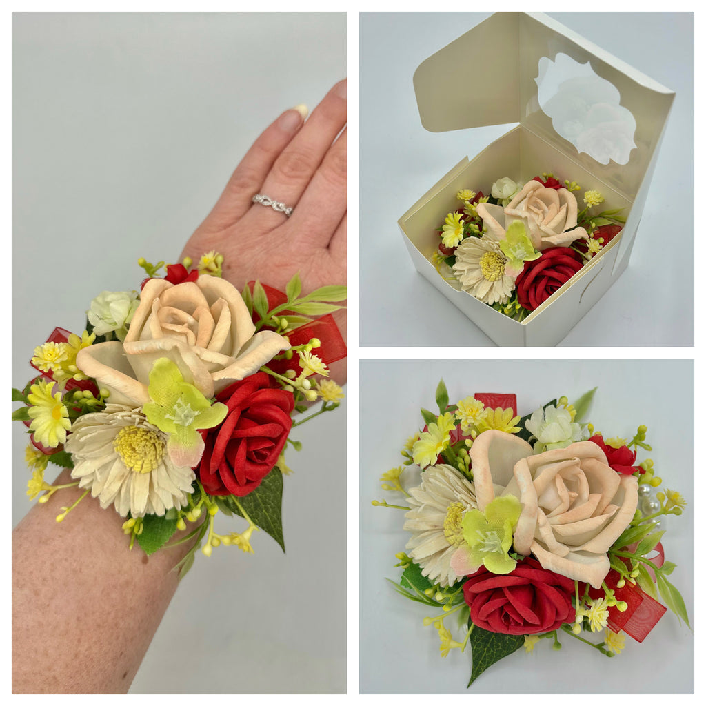 Feelin’ Red Themed Corsage