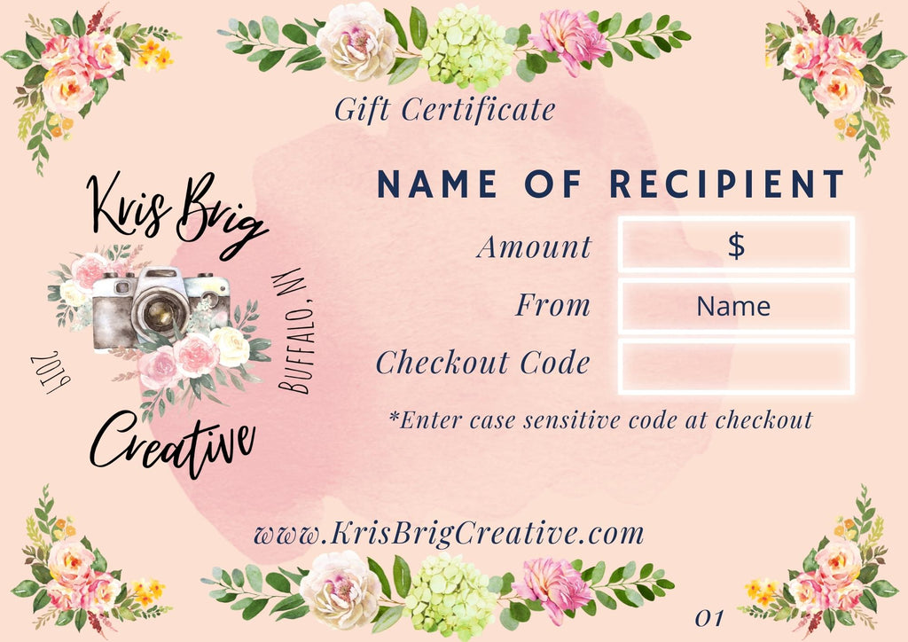 $50 Gift Certificate to Krisbrigcreative.com
